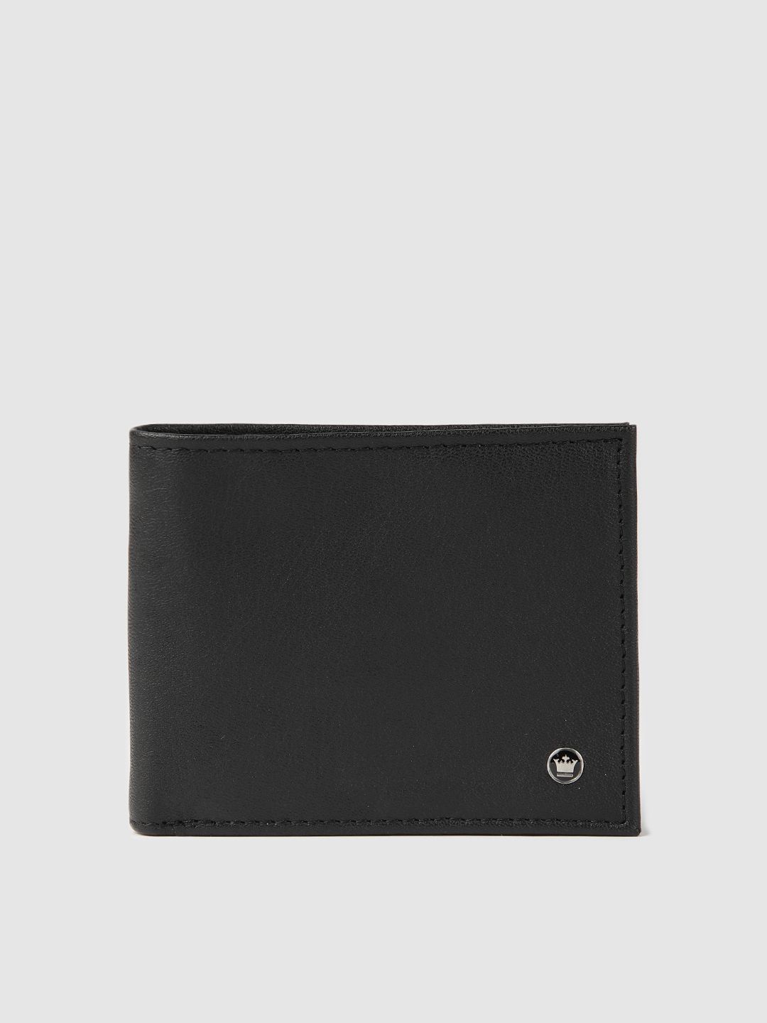 Louis Philippe Men Black Solid Two Fold Wallet-picture-36