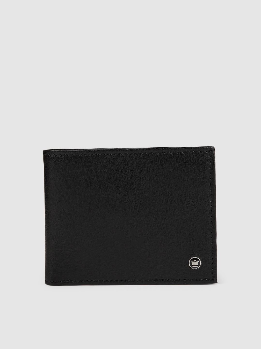 Louis Philippe Men Black Solid Two Fold Wallet-image-41