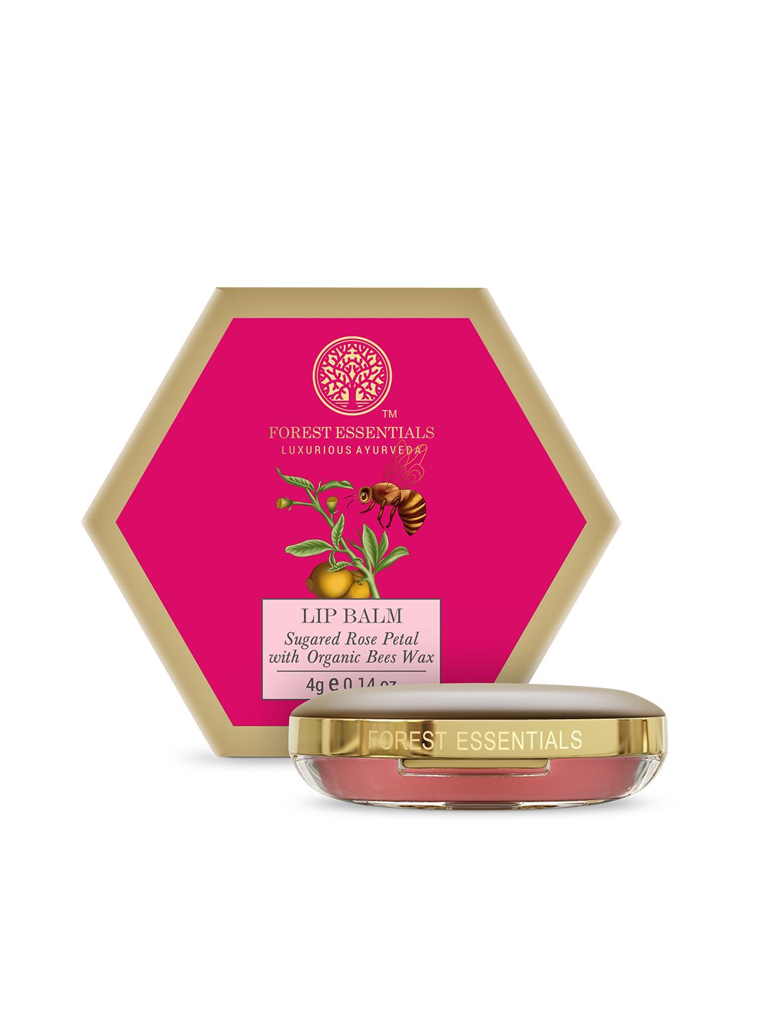 Forest Essentials Luscious Lip Balm Sugared Rose Petal For Dry & Chapped Lips - 4g-image-37