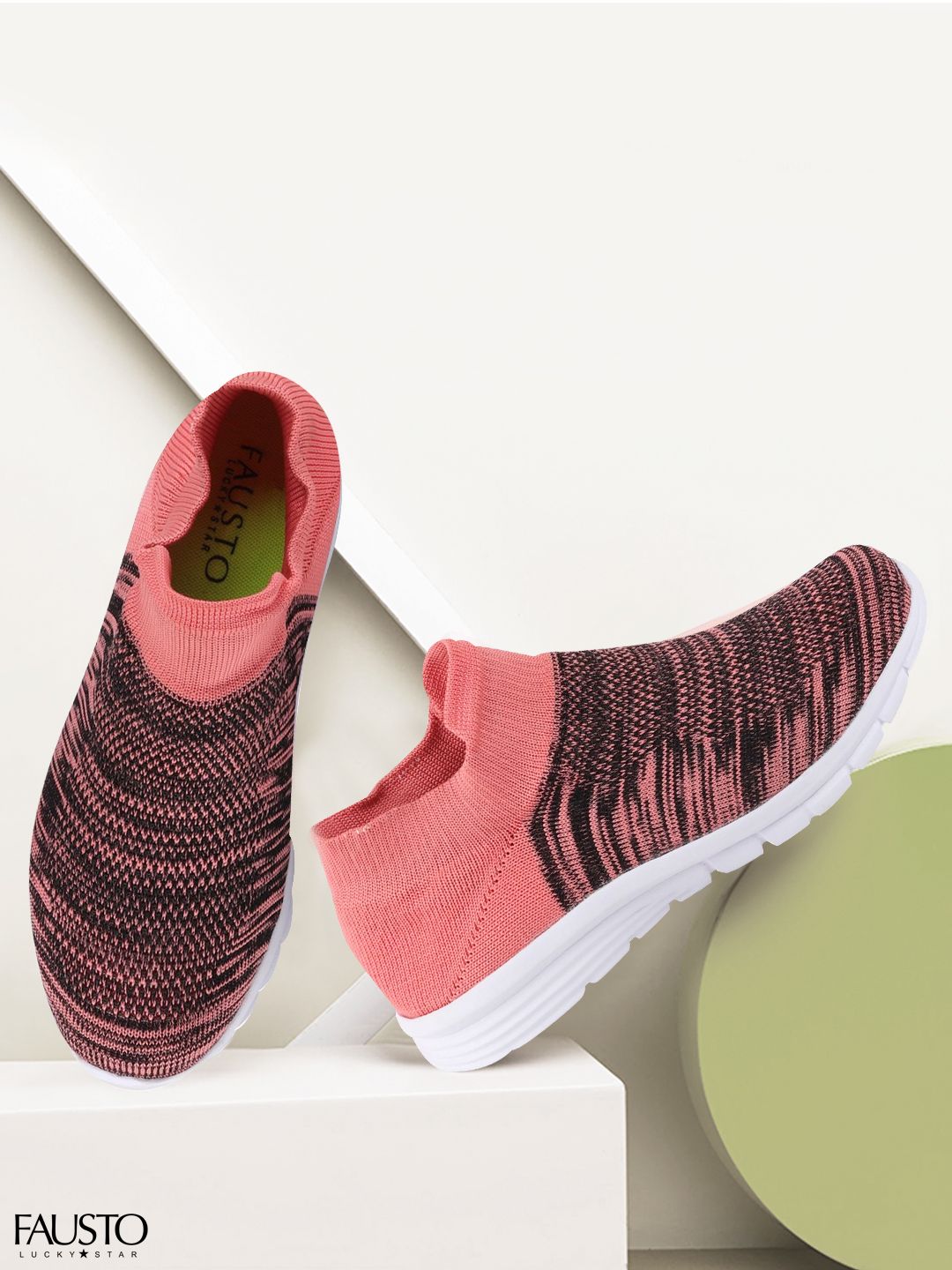 FAUSTO Women Pink Mesh Walking Shoes-picture-33