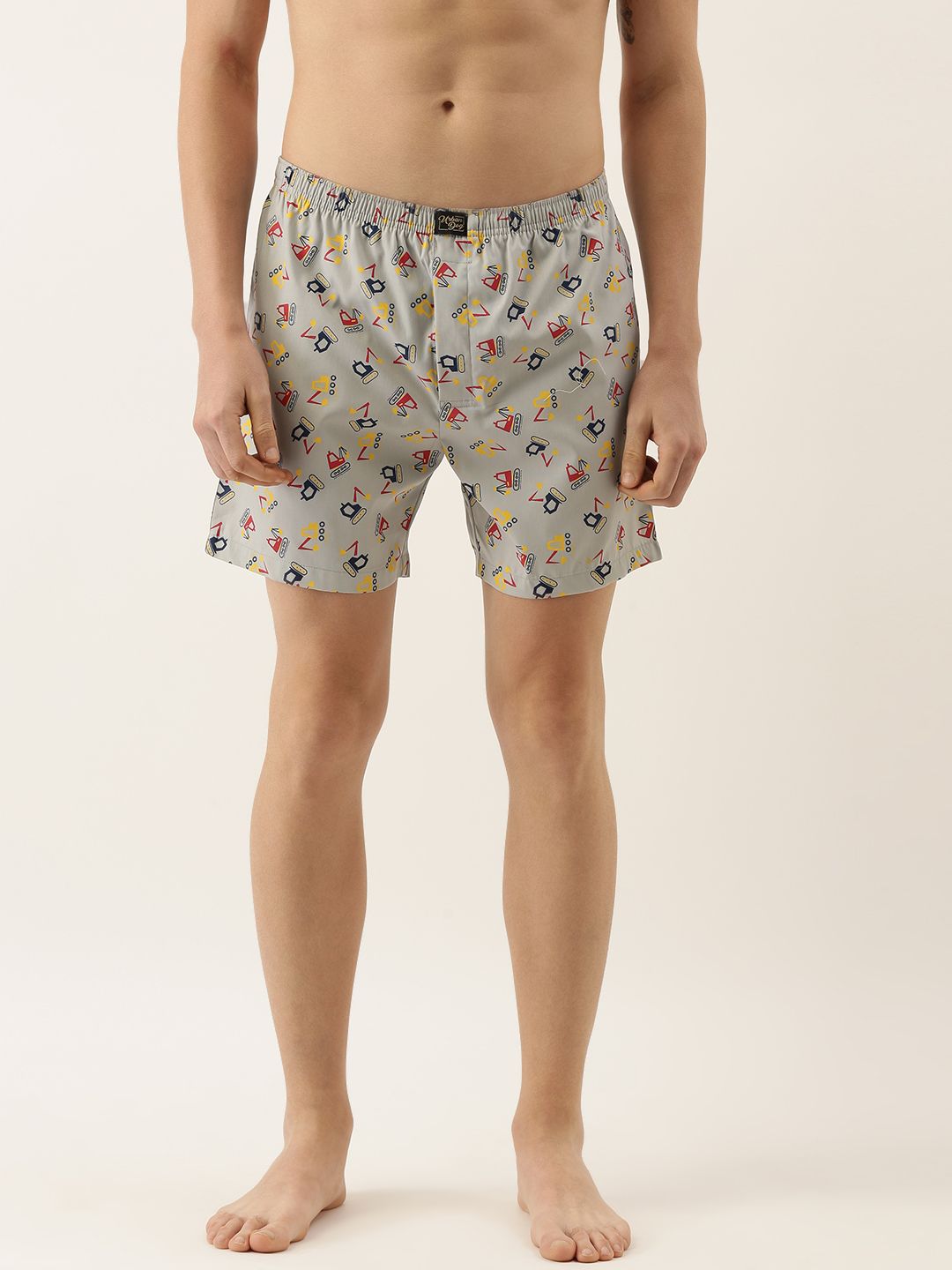 Urban Dog Men Grey & Navy Blue Conversational Printed Boxers UDBX261-image-26