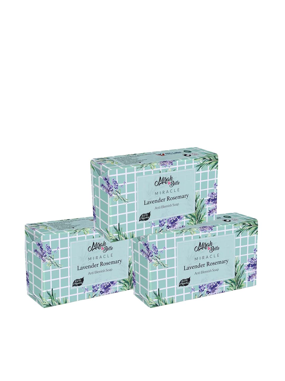 Mirah Belle Set of 3 Lavender, Rosemary Anti Blemish Soaps 125 g each-picture-21
