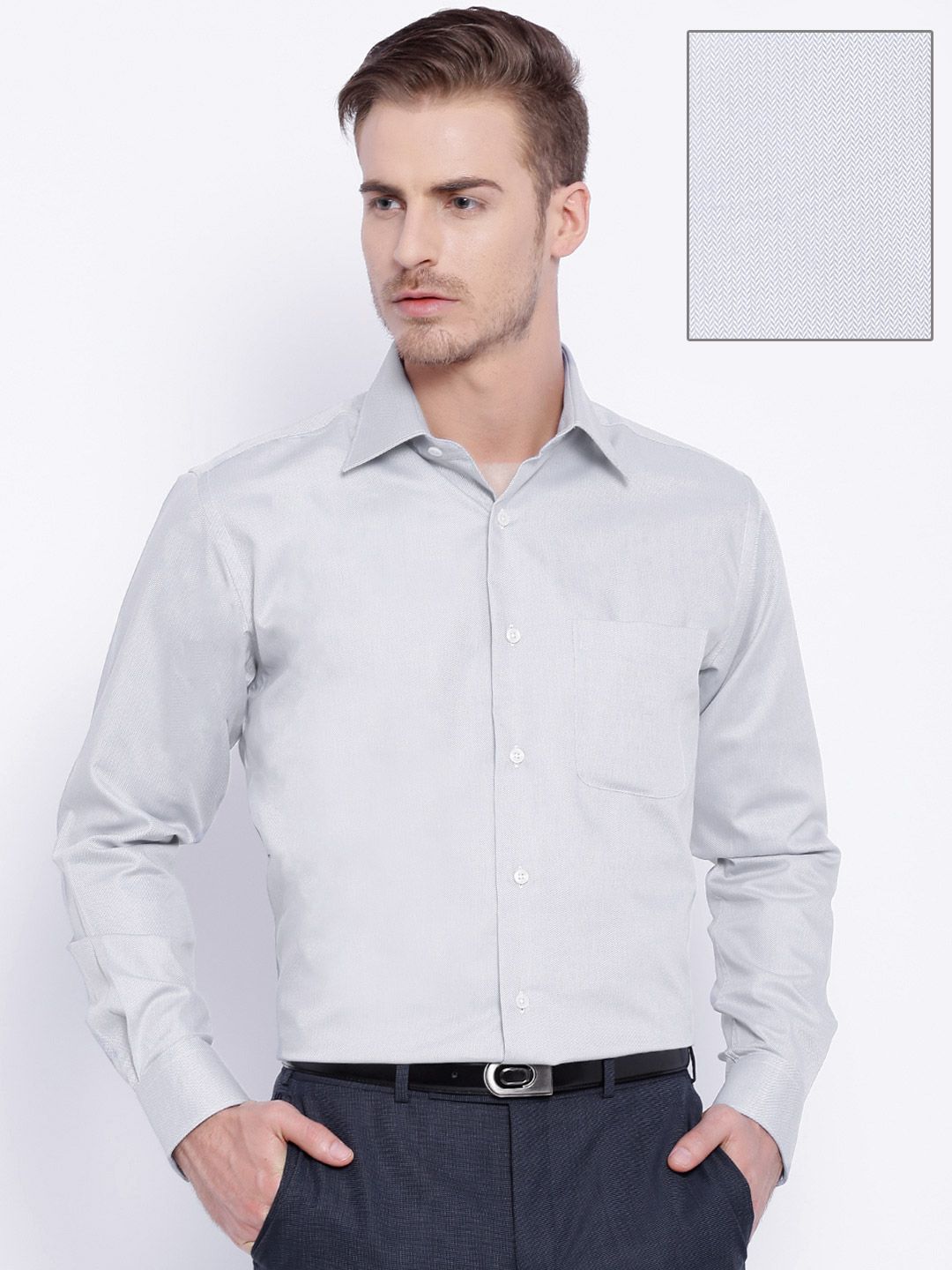 silver formal shirt