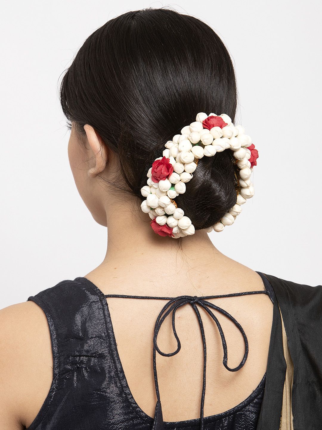 Moedbuille Off-White Embellished Floral Design Hair Accessory-image-8