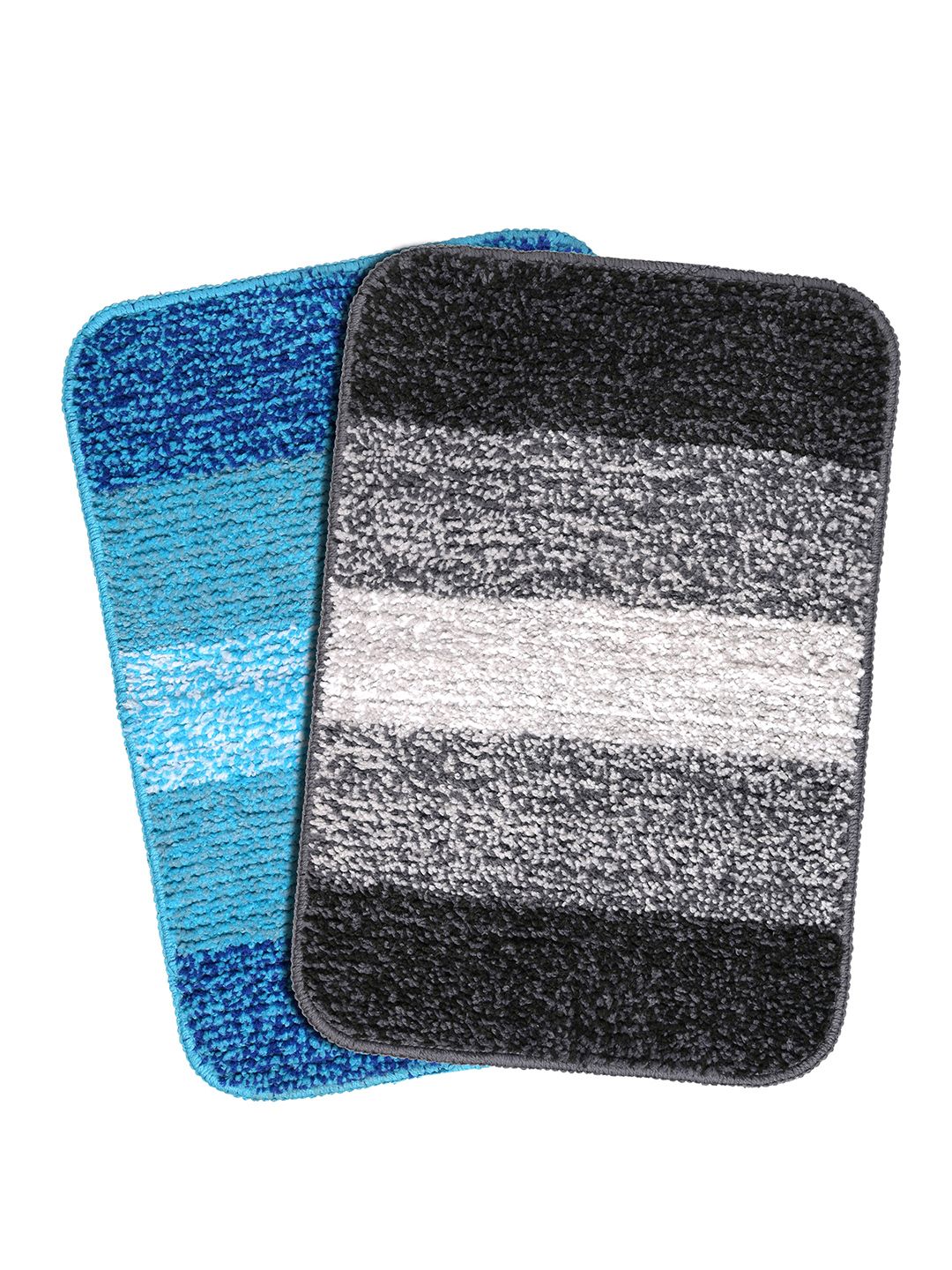 Saral Home Set of 2 Striped Soft Microfiber Anti-Skid Bath Rugs-picture-10