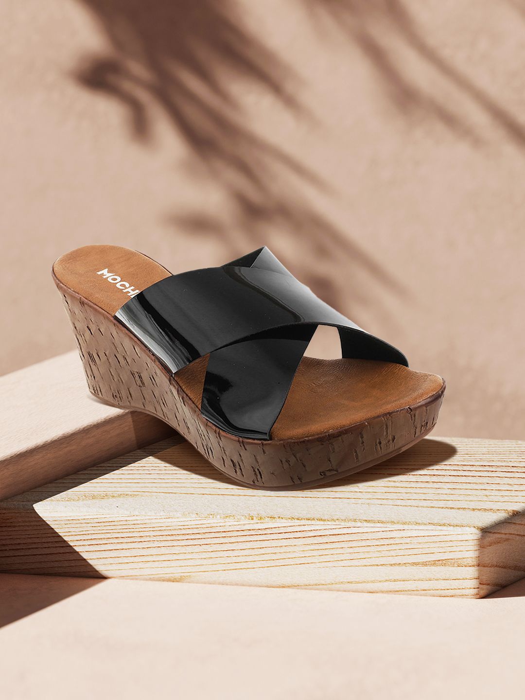 Mochi Women Black Solid Heels-image-9