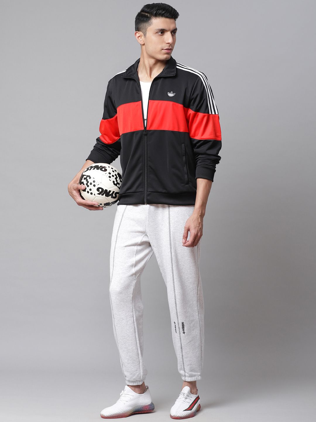 Buy ADIDAS Originals Men Black & Red BX-20 Colourblocked Track