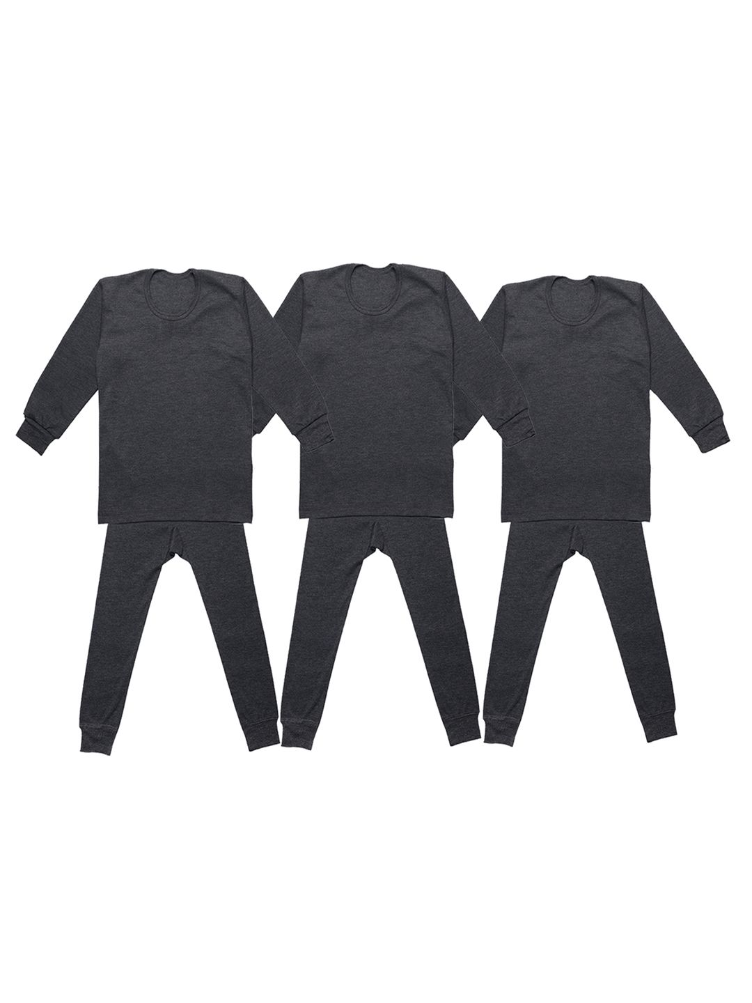 mack jonney VIMAL JONNEY Kids Pack of 3 Charcoal Solid Thermal Sets-picture-11
