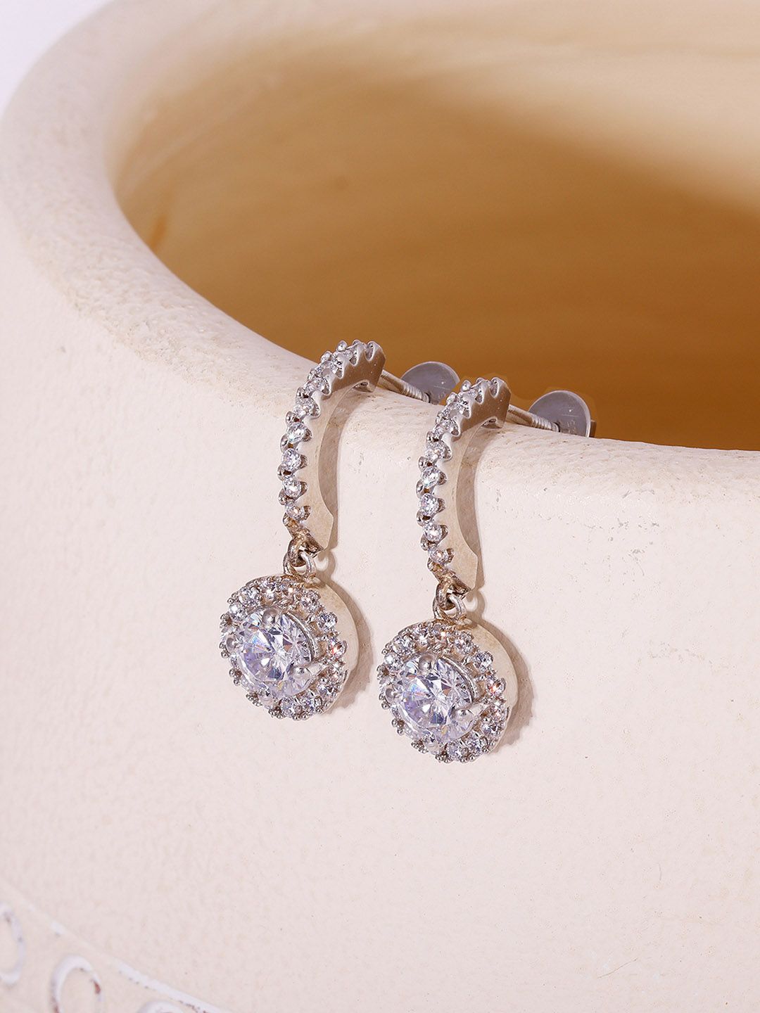 GIVA 925 Silver Zircon Drizzle Drop Earrings-image-22