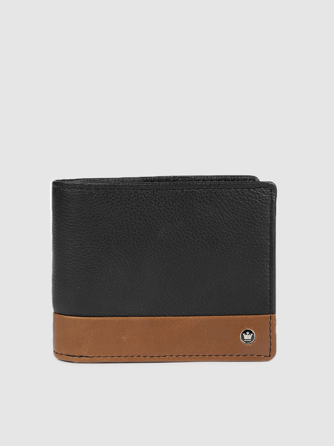 Louis Philippe Men Black & Tan Brown Solid Leather Two Fold Wallet-picture-40