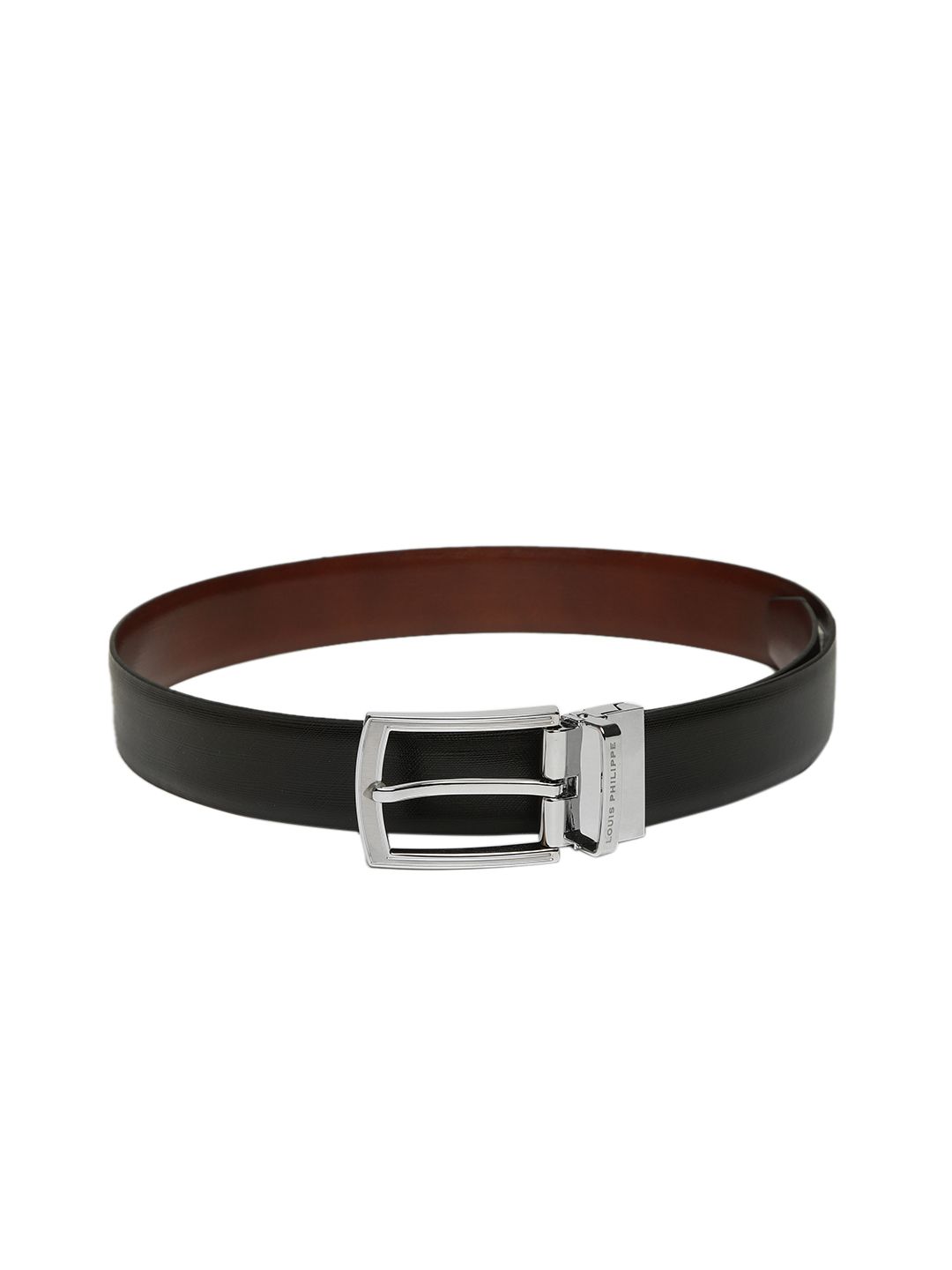 Louis Philippe Men Black & Brown Solid Reversible Leather Belt-picture-33