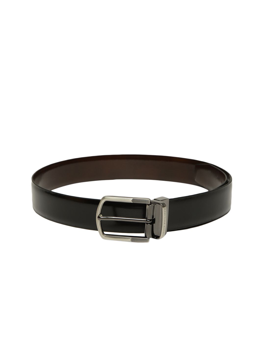 Louis Philippe Men Black & Brown Solid Reversible Leather Belt-picture-31