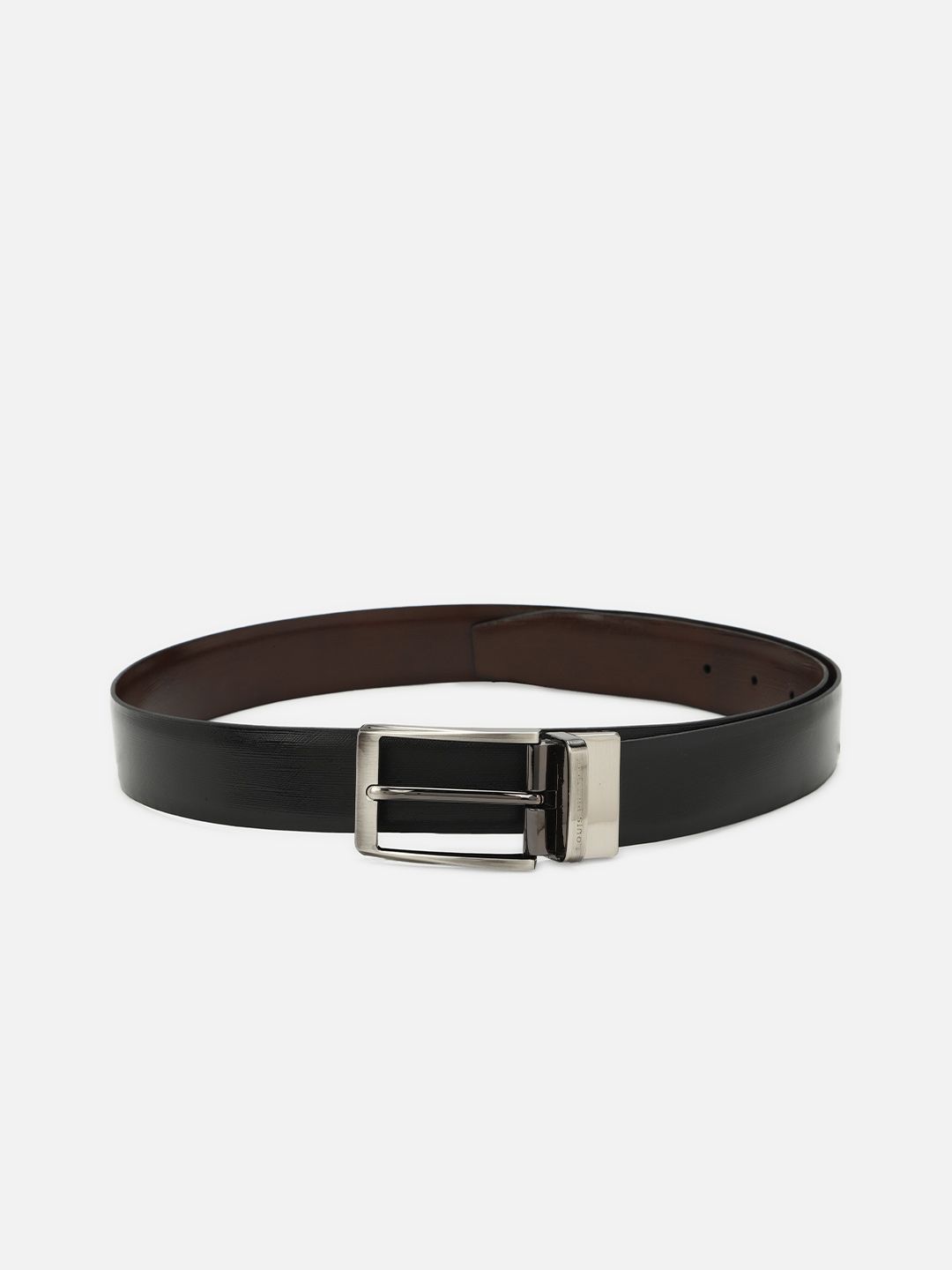 Louis Philippe Men Black & Brown Solid Reversible Leather Belt-picture-38