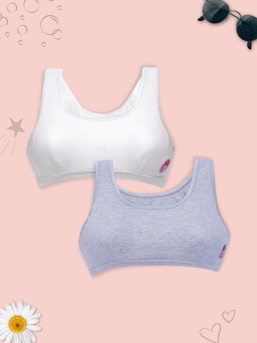 dchica Girls Pack Of 2 Double Layer Premium Cotton Non Padded Beginners Bra DCBRDC6456/xxxs-picture-28