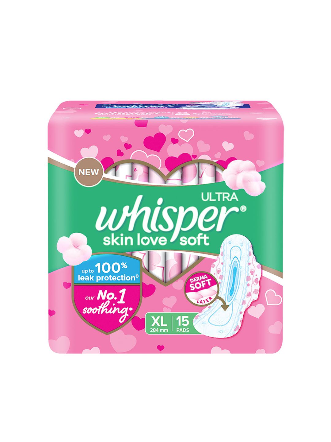 Whisper Ultra Skinlove Soft Thin Irritation Free XL Sanitary Pads - 15 Pads