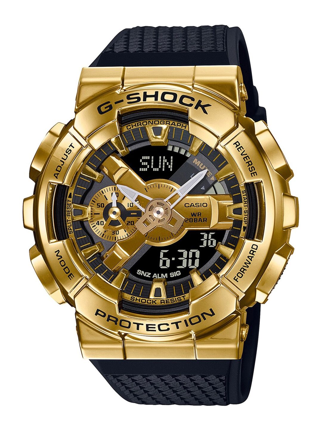Men G975 G-Shock GA-140-1A1DR Black Analog-Digital Dial Black Resin Strap Watch