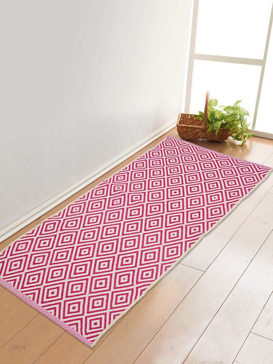 Saral Home Red & Beige Geometric Patterned Multi-Use Dhurrie-image-47