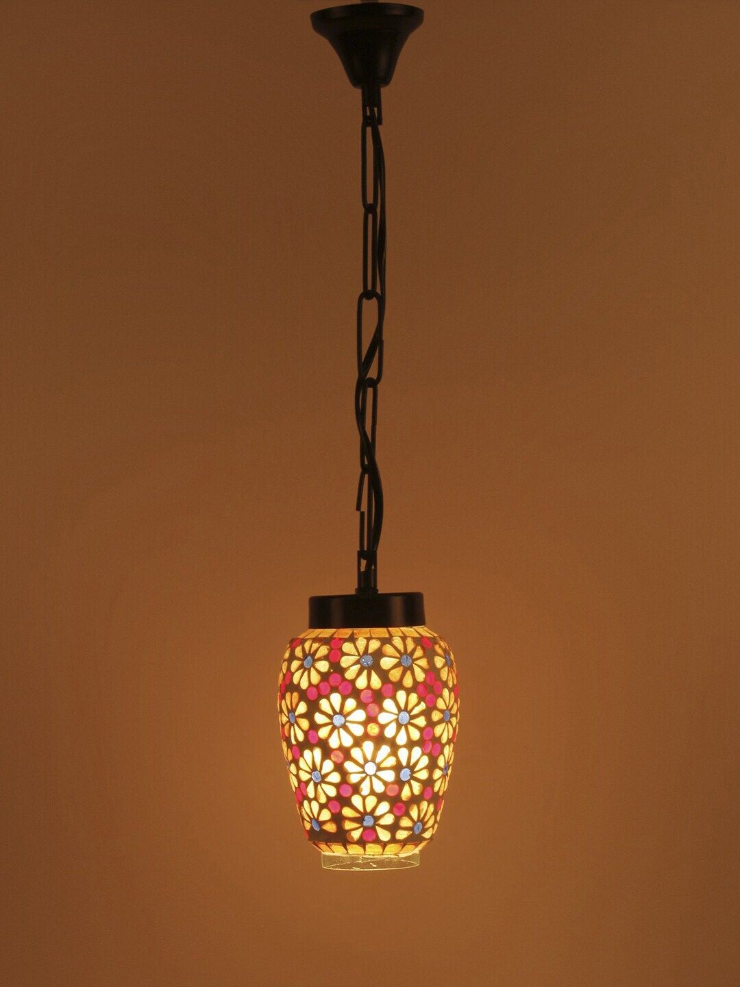 Devansh Off-White & Red Solid Traditional Hanging Light-image-20