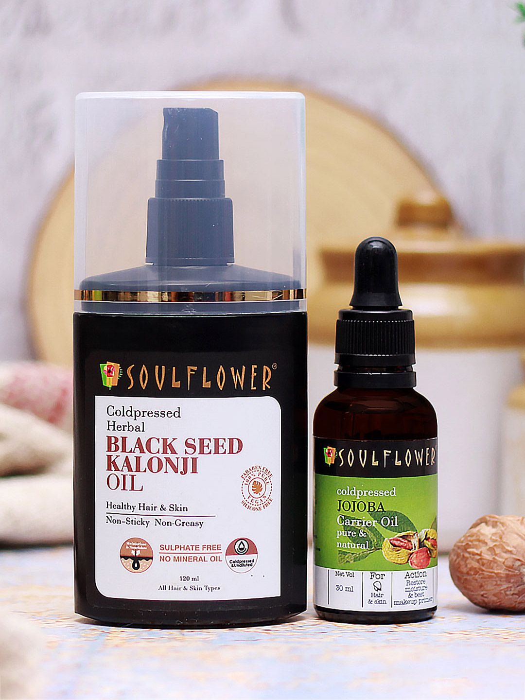 soulflower Black Seed Kalonji Hair Oil 120ml & Jojoba Carrier Oil 30ml-picture-20
