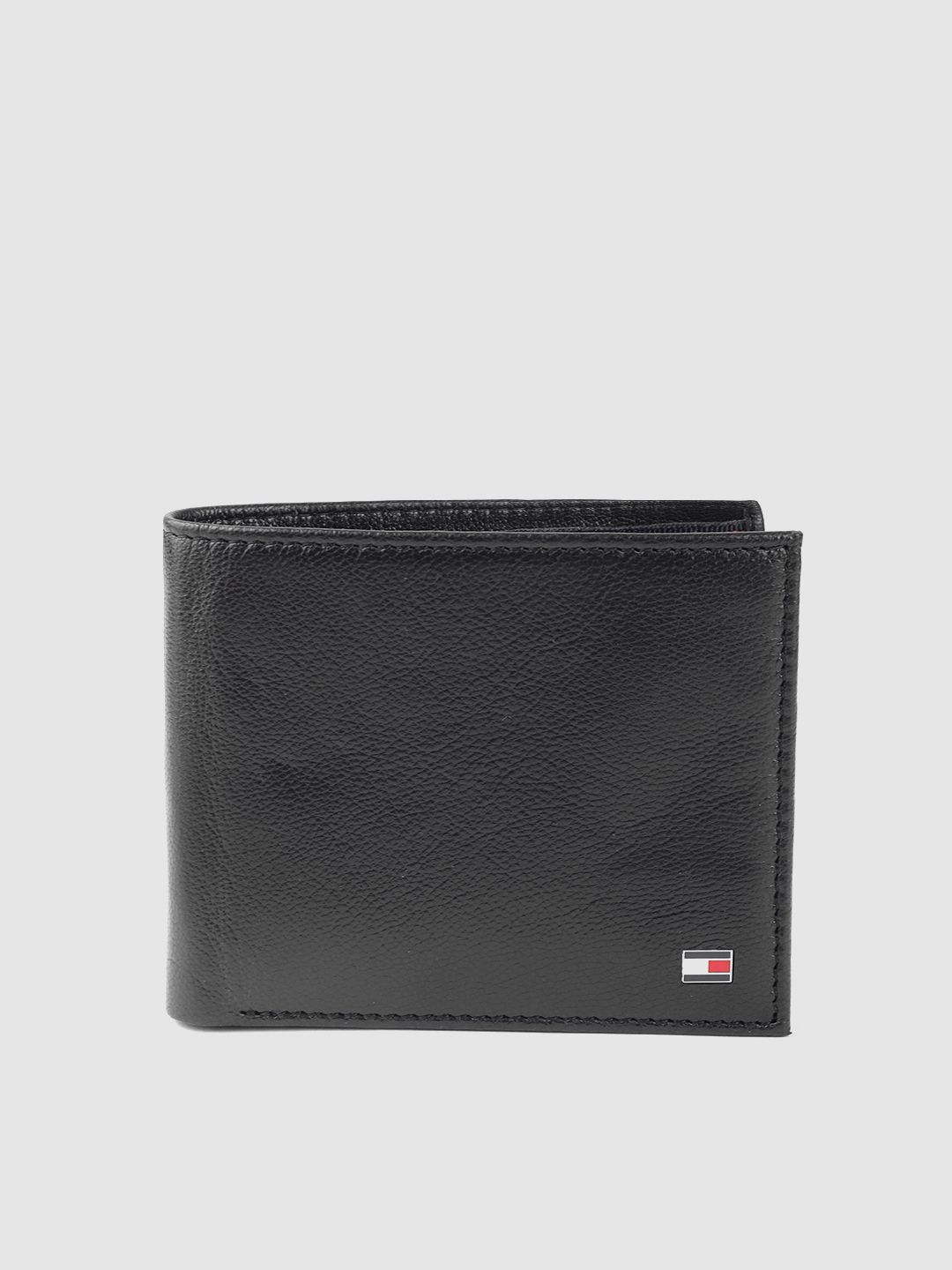 Tommy Hilfiger Men Black Leather Solid Two Fold Wallet-image-29