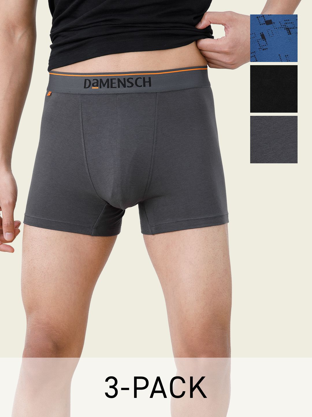 DAMENSCH Men Pack Of 3 Deo-Cotton Deodorizing Anti Bacterial Trunks DAM-CTM-T-MRB-SWB-DRG-picture-40