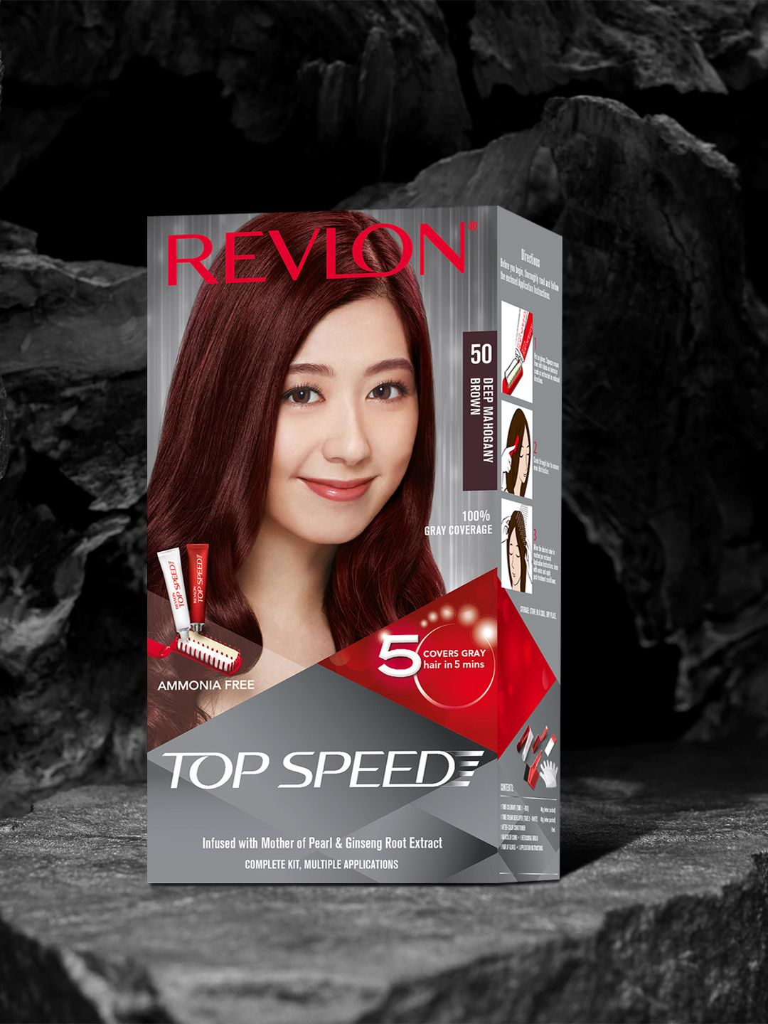 Revlon Top Speed Hair Color - Women - Deep Mahogany Brown 50-picture-40
