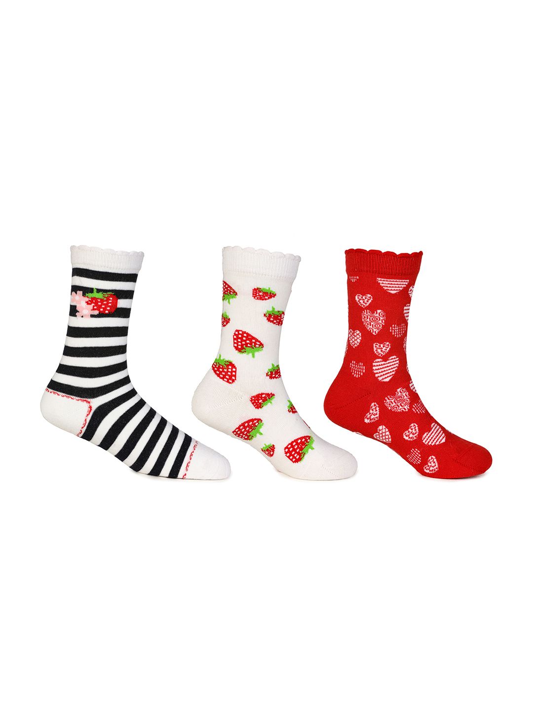 KazarMax Kids Unisex Pack Of 3 Printed Calf-Length Socks-image-20