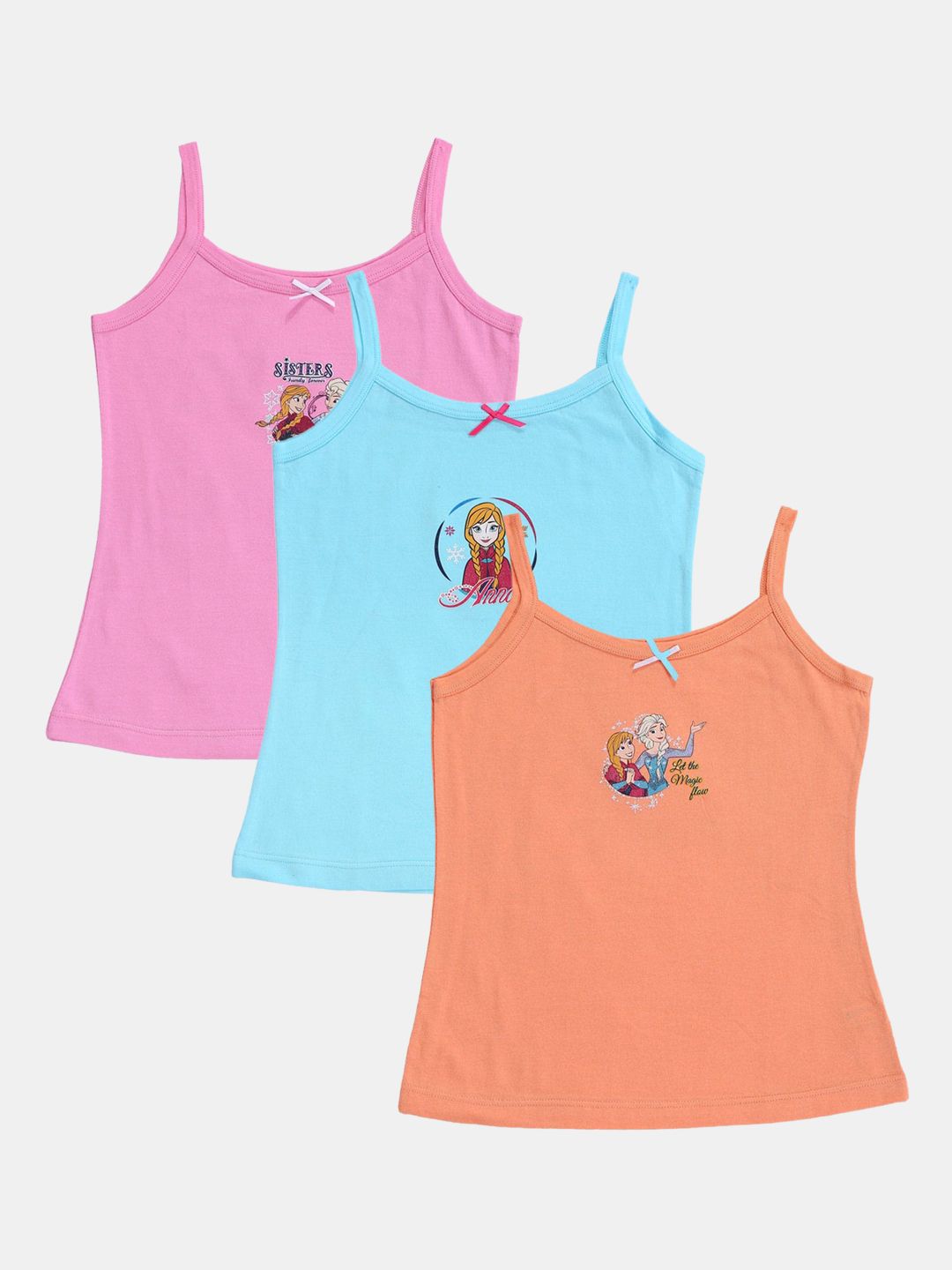 Bodycare Kids Girls Pack of 3 Assorted Frozen Innerwear Vests-picture-25