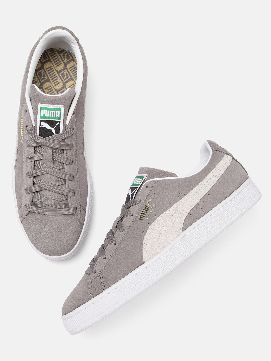 Puma Men Grey Suede Classic XXI Sneakers