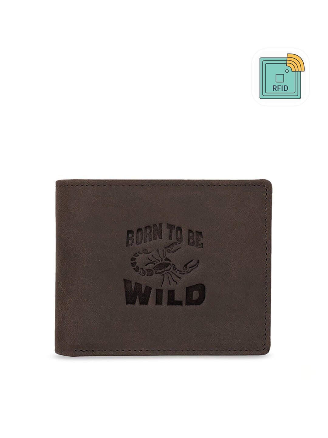 WildHorn Men Brown & Black Printed RFID Protected Genuine Leather Two Fold Wallet-picture-19