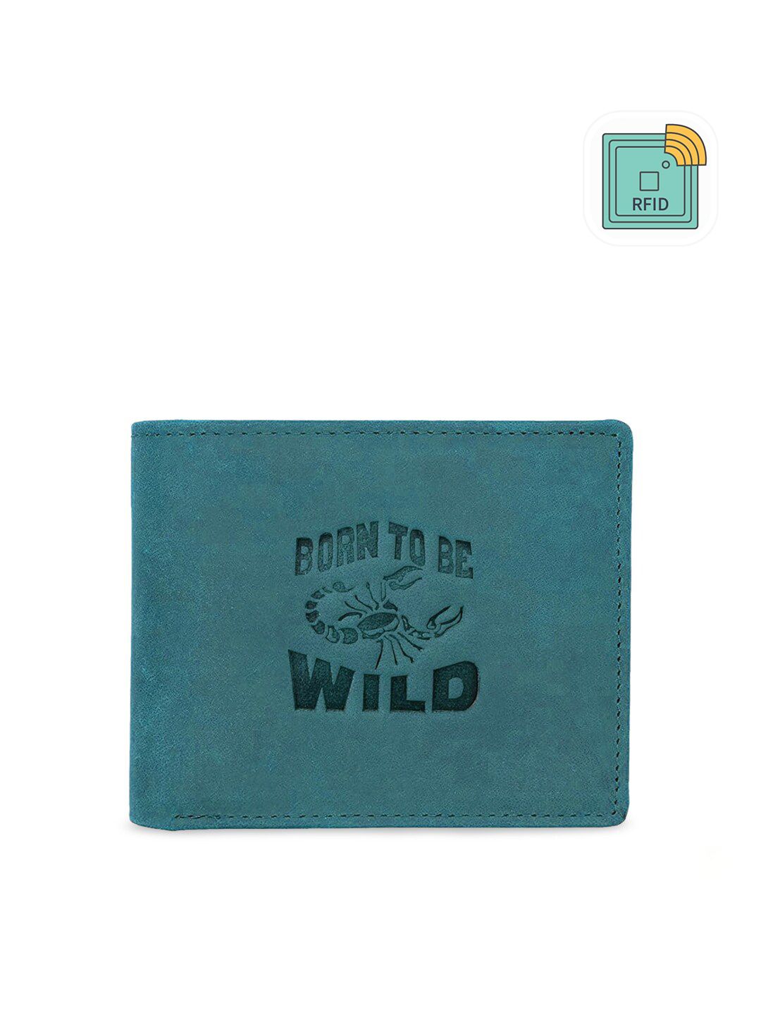 WildHorn Men Blue & Black Printed RFID Protected Genuine Leather Two Fold Wallet-picture-17