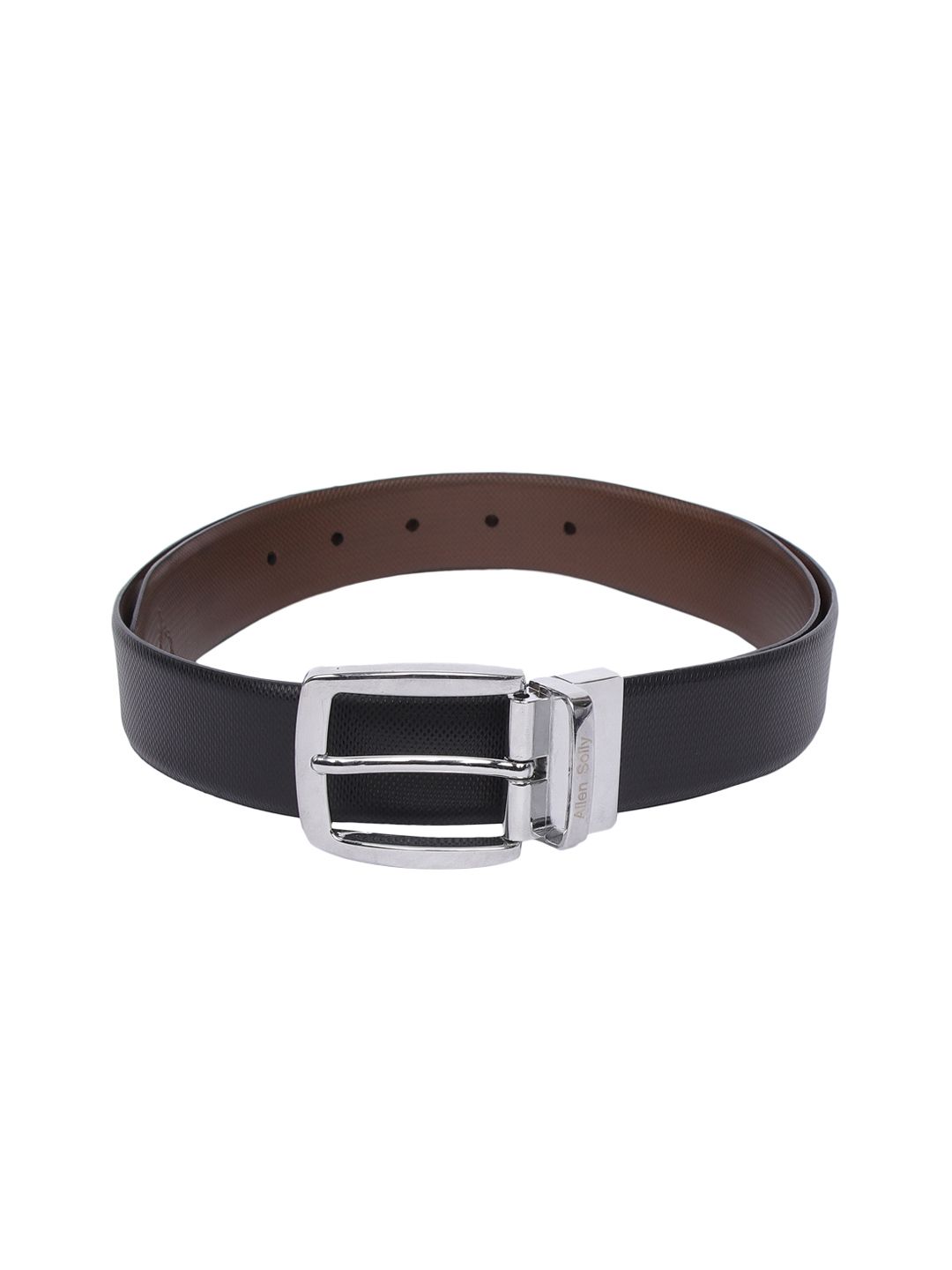 Allen Solly Men Black Textured Leather Belt-picture-10