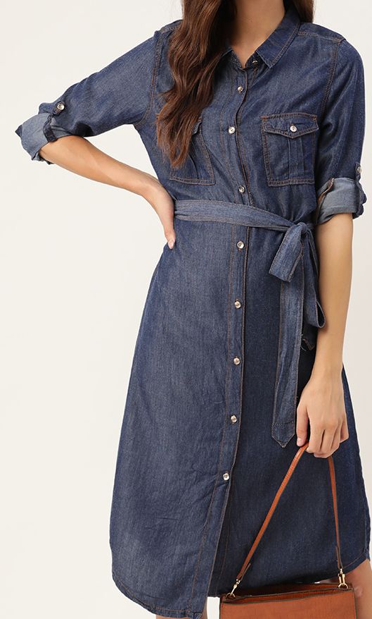 white christmas dresses Buy Now Chemistry STRIPED DENIM A-LINE DRESS