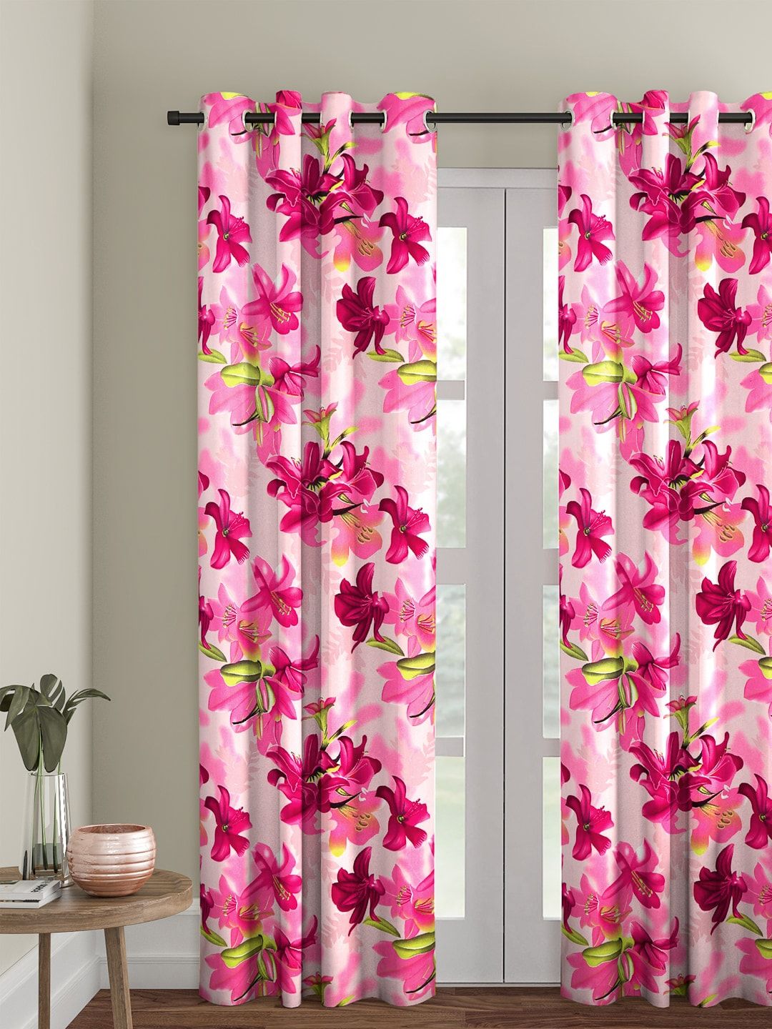 Cortina Single Floral Printed Long Door Curtain-picture-36