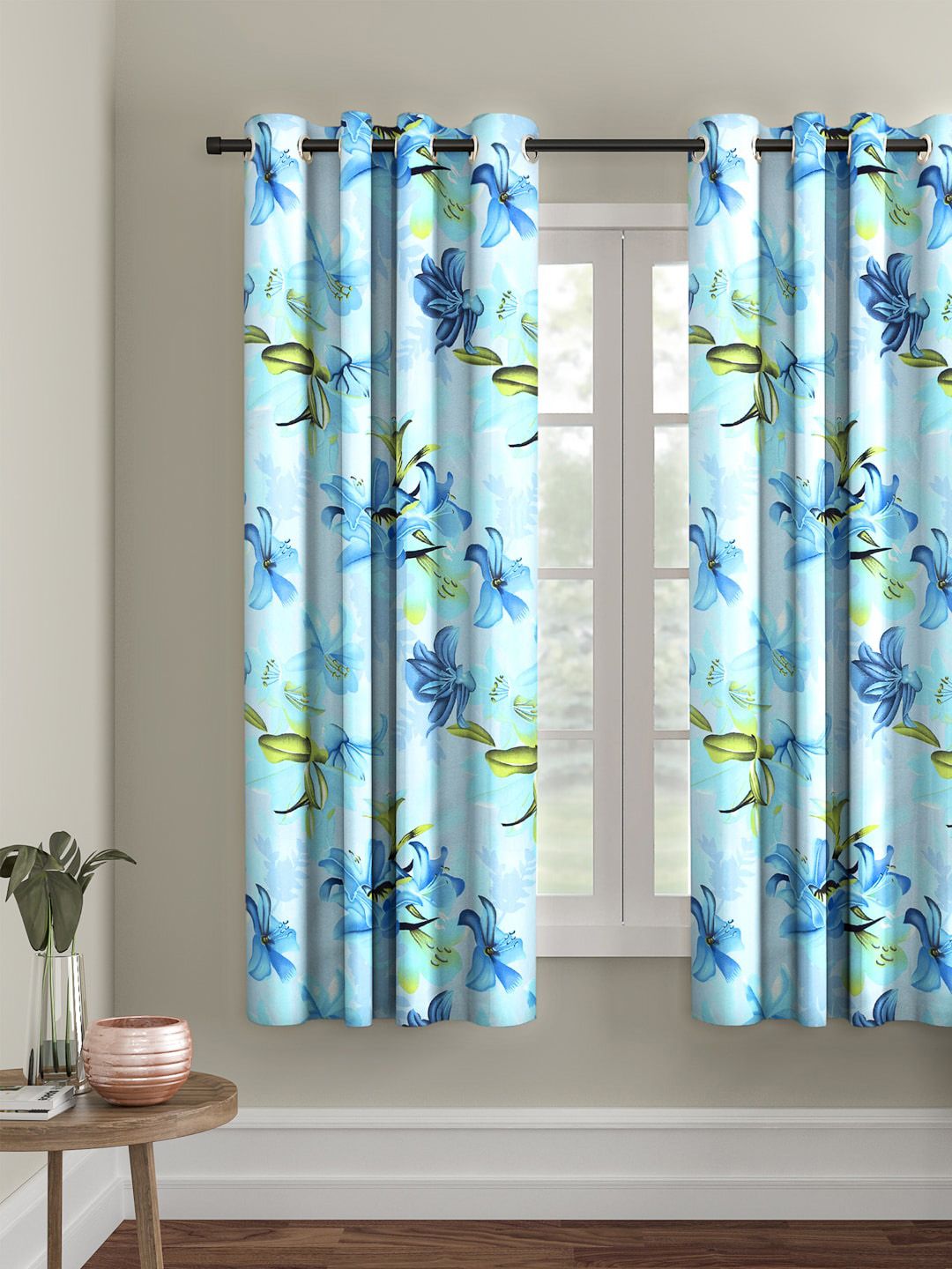 Cortina Single Floral Printed Window Curtain-image-23