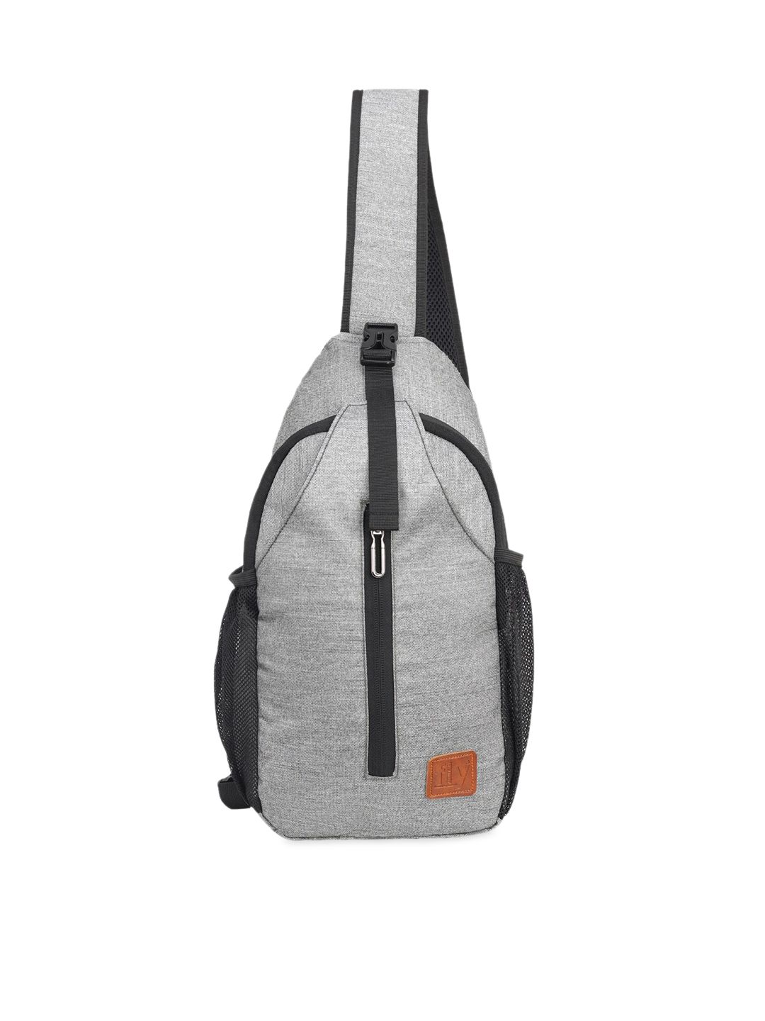 Fly Fashion Unisex Grey & Black Solid Backpack-picture-15