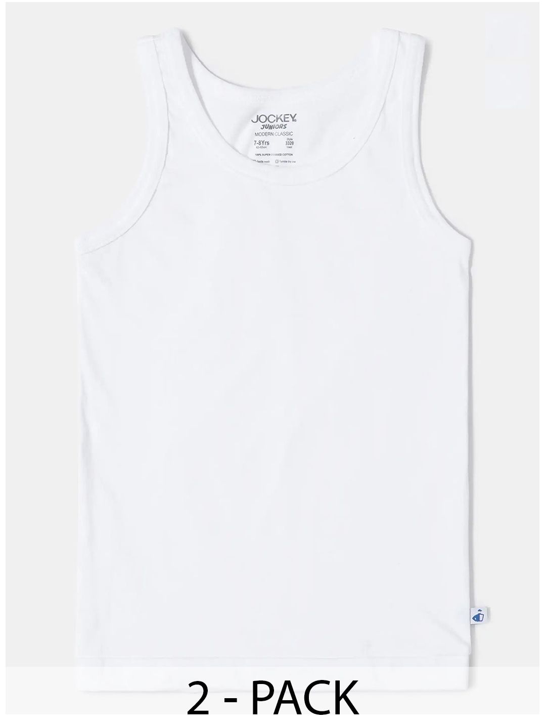Jockey Boys Pack Of 2 Solid Super Combed Cotton Sleeveless Vest - 3320-picture-30
