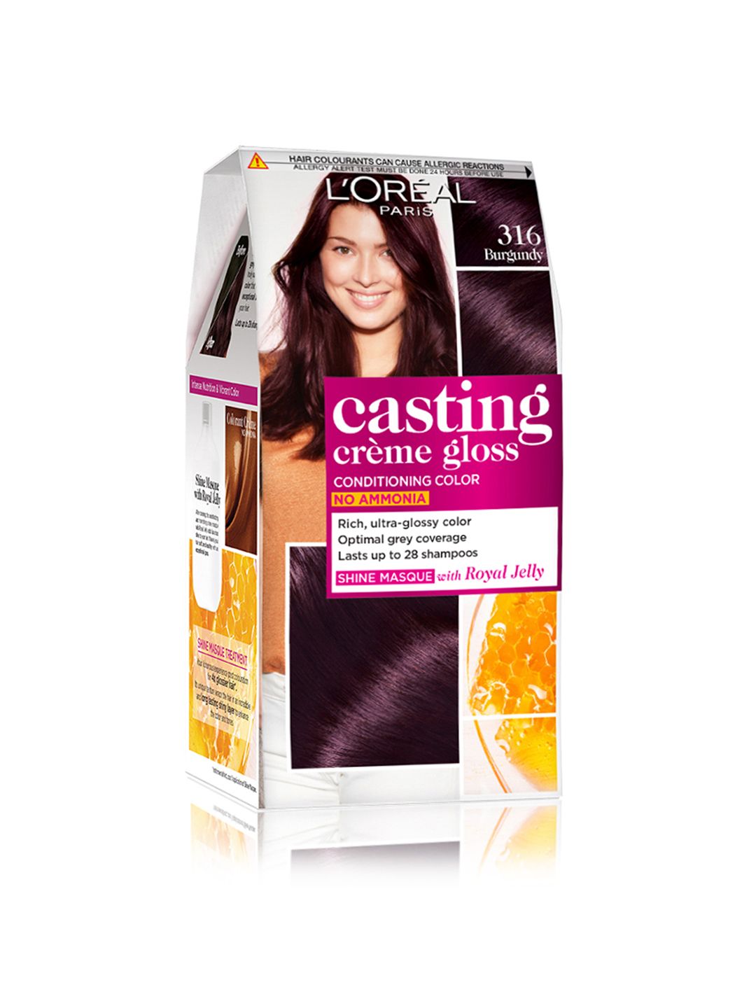LOreal Paris Casting Creme Gloss Hair Color - 316 Burgundy 87.5g+72ml