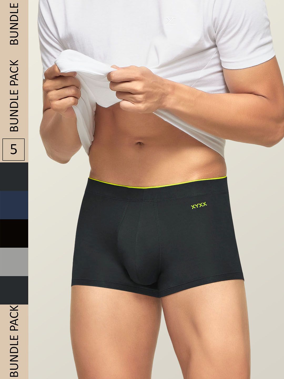 XYXX Men Pack Of 5 Uno IntelliSoft Ultra Soft Antimicrobial Modal Trunks XYTRNK5PCKN209-picture-16