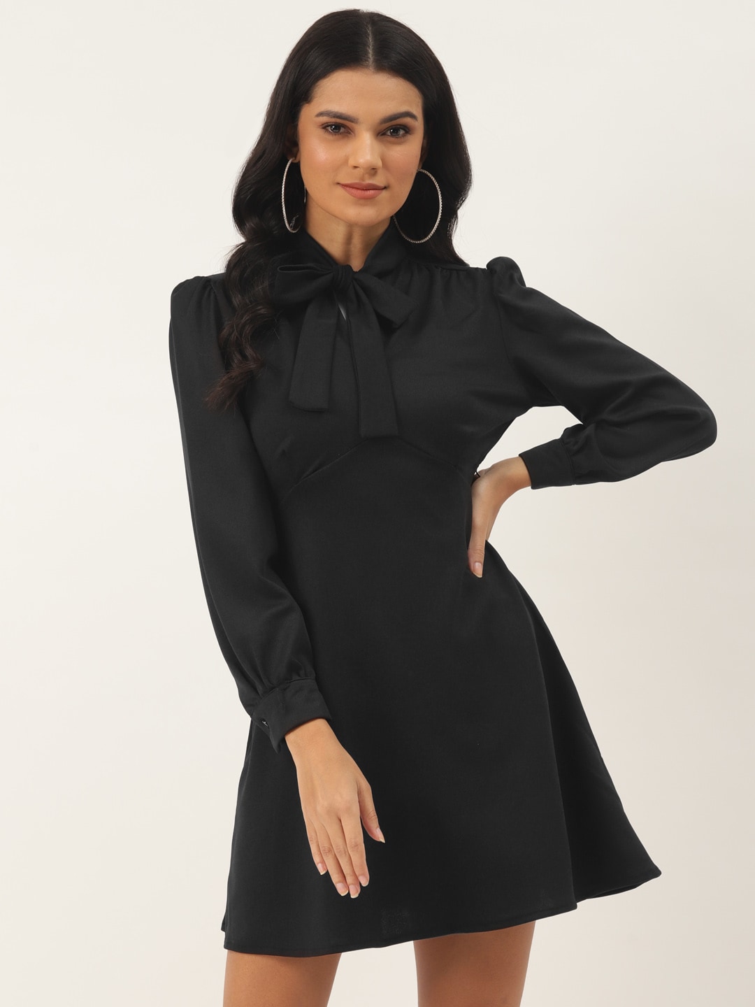 TRENDYOL COLLECTION Women Black Solid A-Line Dress