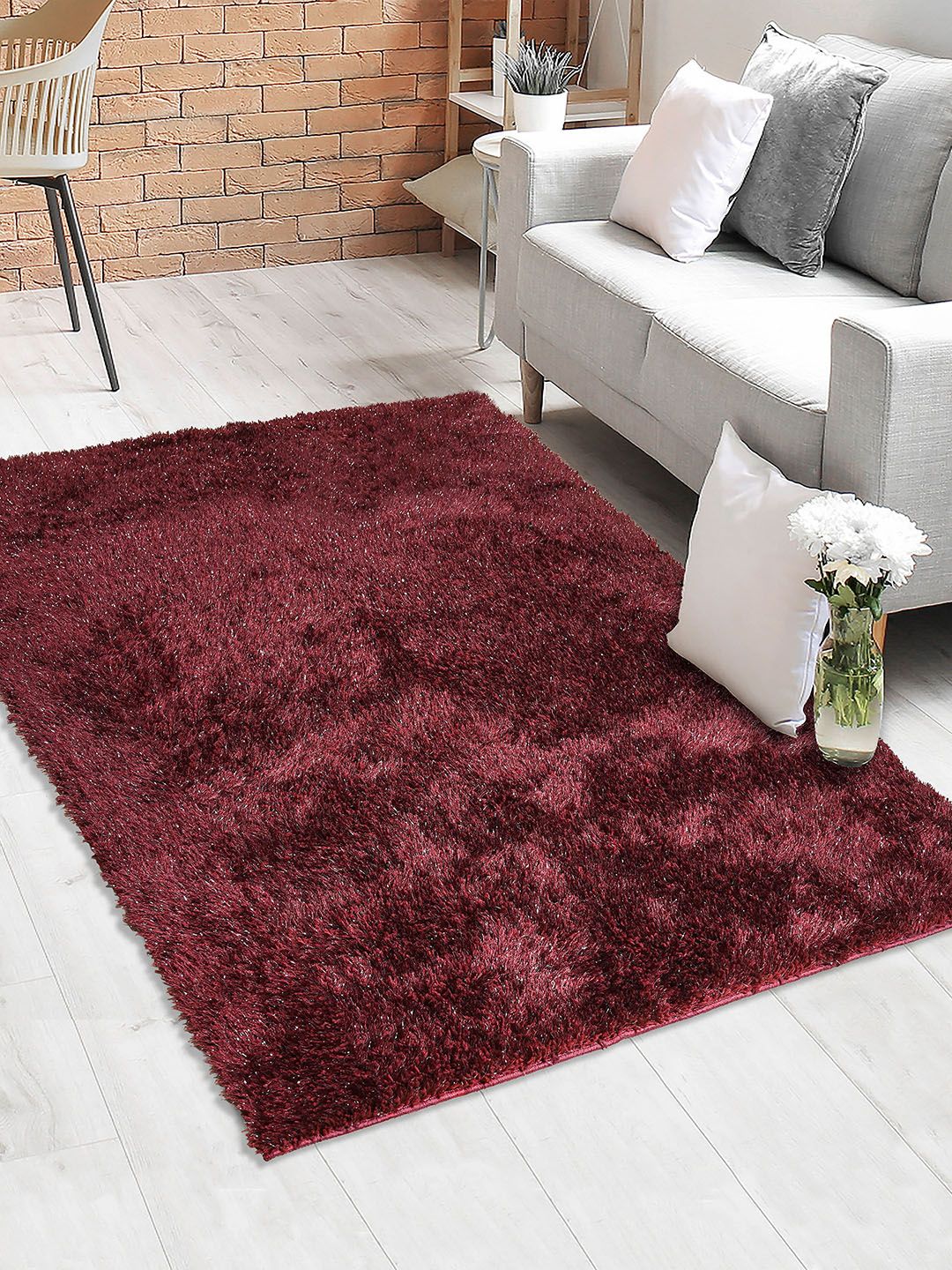 Saral Home Maroon Solid Anti-Skid Carpet-picture-10