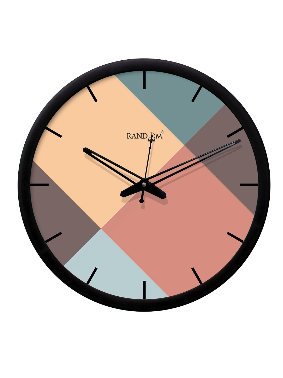 RANDOM Multicoloured Round Colourblocked 30.4 cm Analogue Wall Clock-picture-38