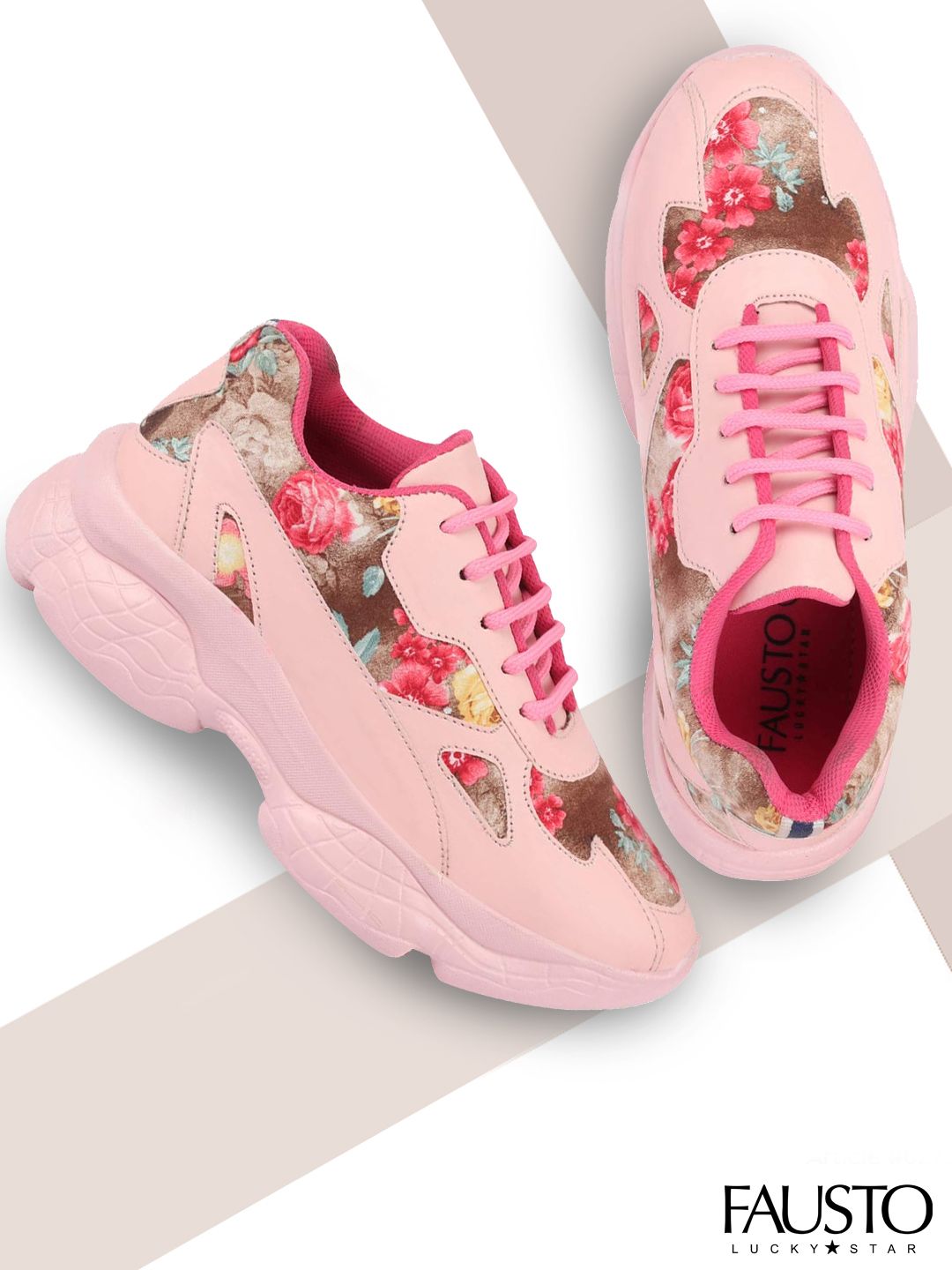 FAUSTO Women Pink Running Shoes-picture-19