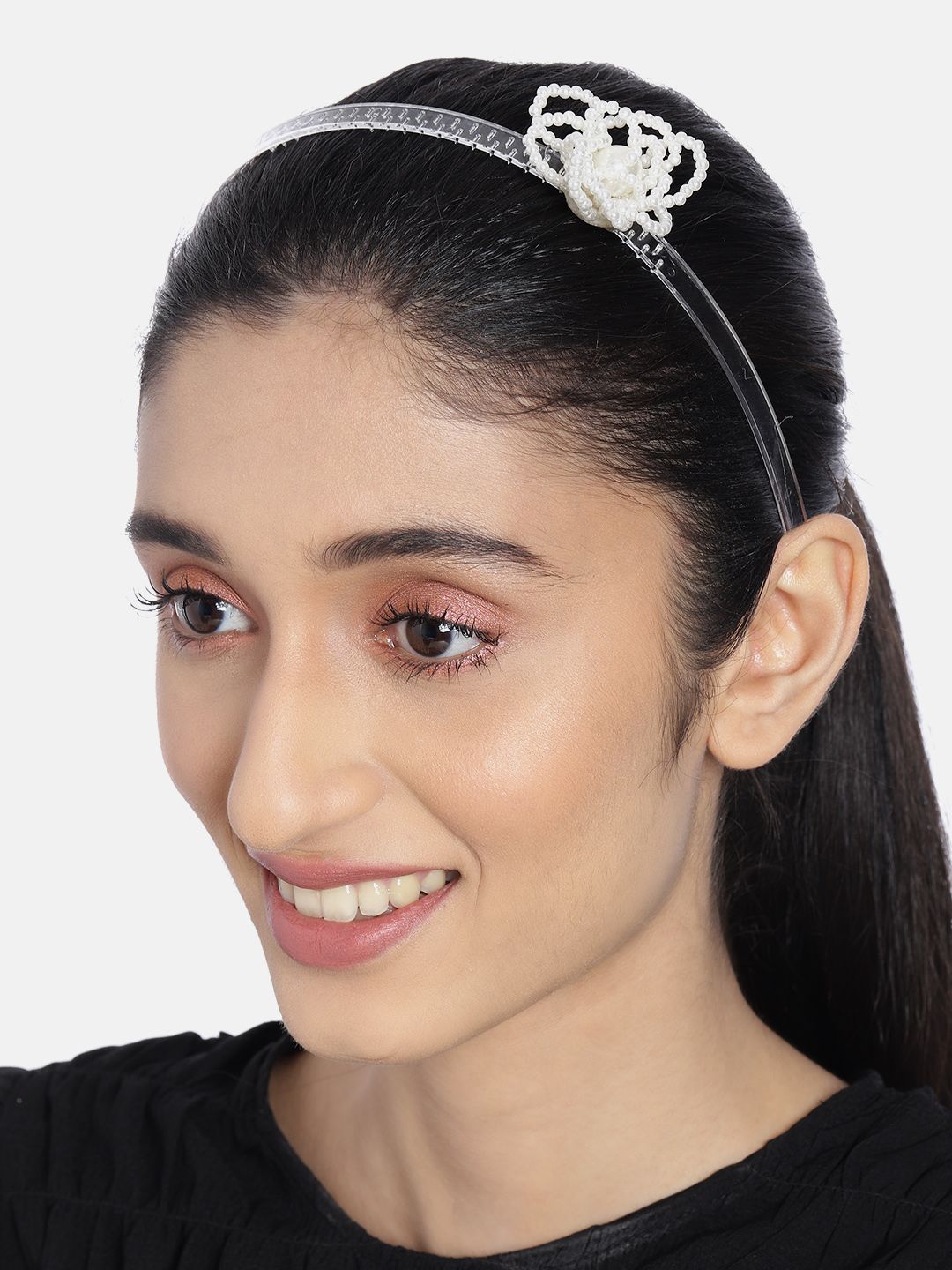 AccessHer Women White Handcrafted Embellished Hairband-image-20