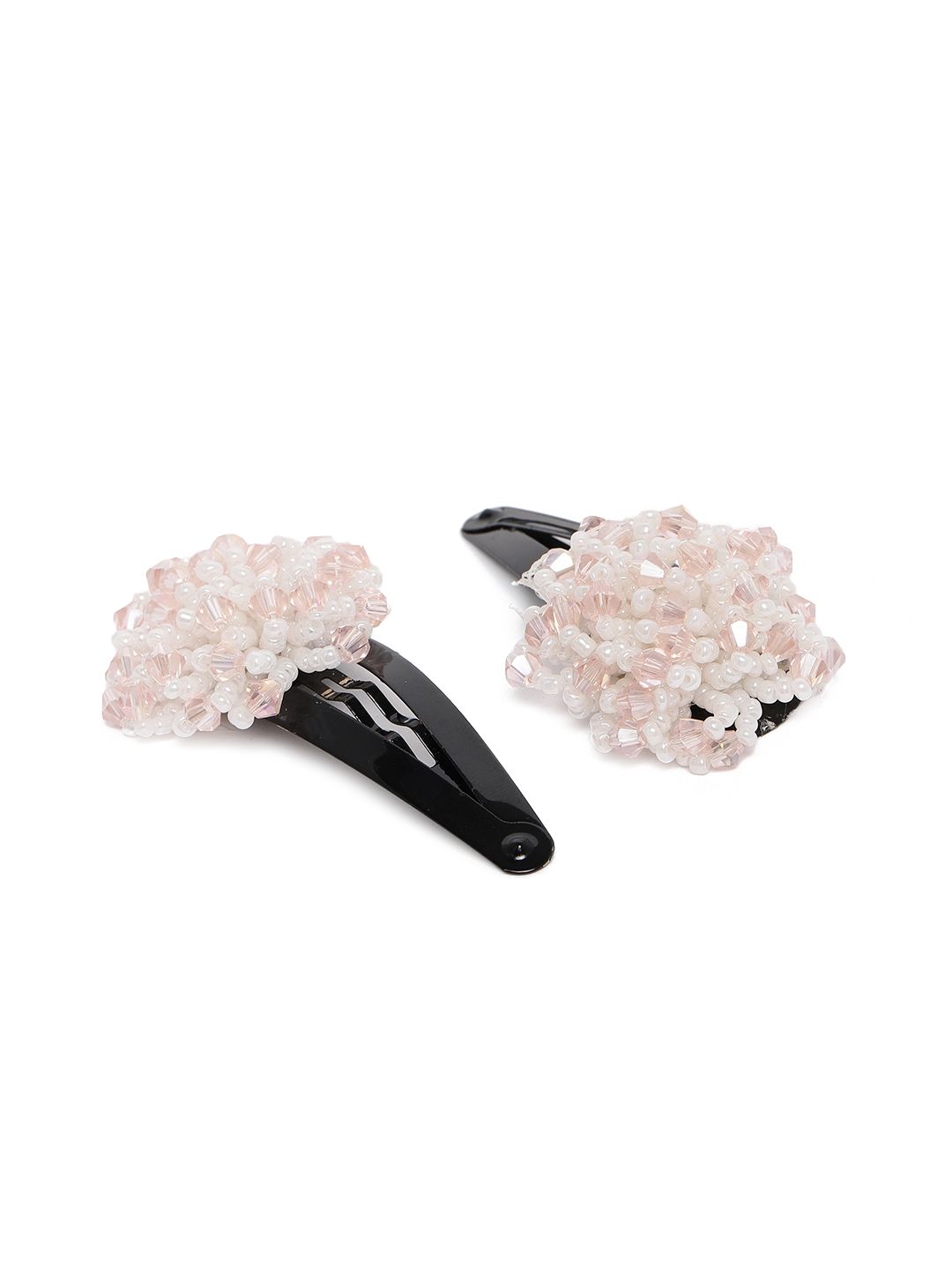 AccessHer Set of 2 Black & Pink Beaded Tic Tac Hair Clips-picture-17