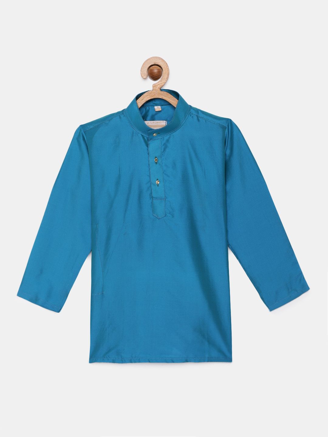 THANGAMAGAN Boys Blue Solid Straight Kurta-picture-33
