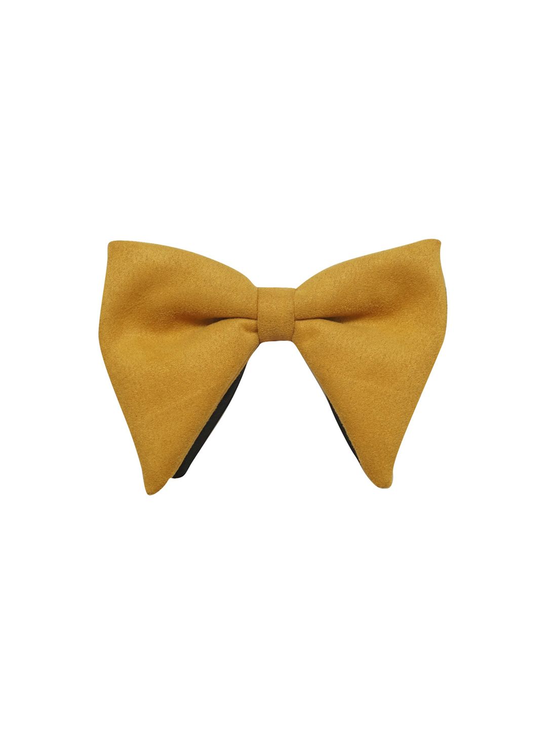 The Tie Hub Men Camel Brown Solid Butterfly Bow Tie-picture-19