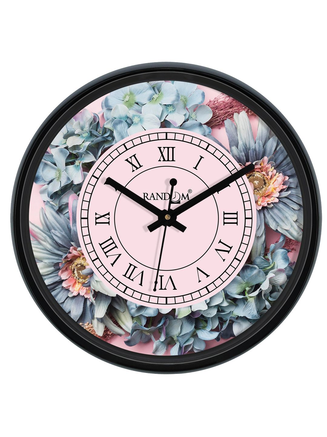 RANDOM Pink & White Round Printed Analogue Wall Clock-image-39