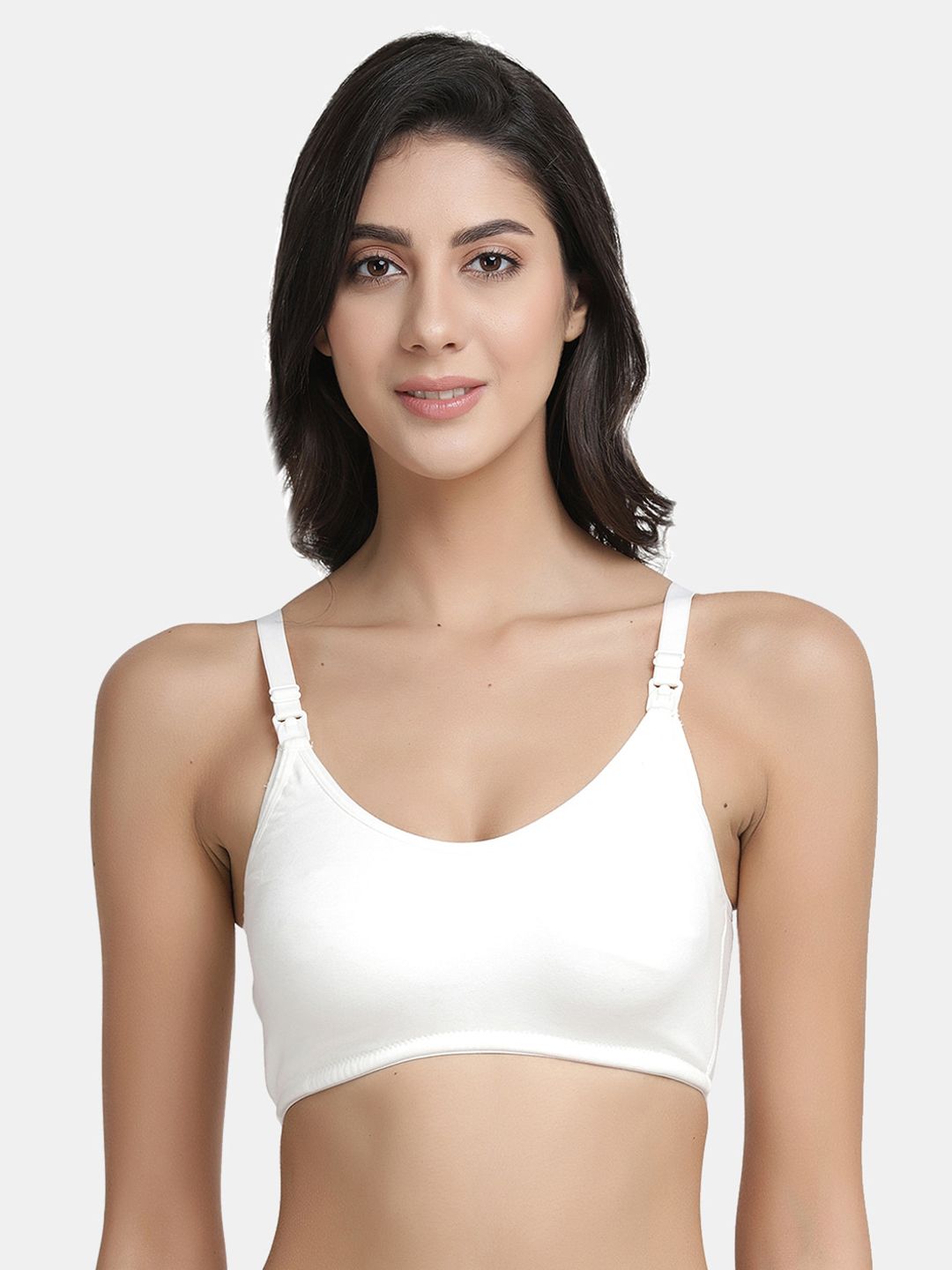 Inner Sense White Solid Non-Wired Non Padded Maternity Bra IMB004F