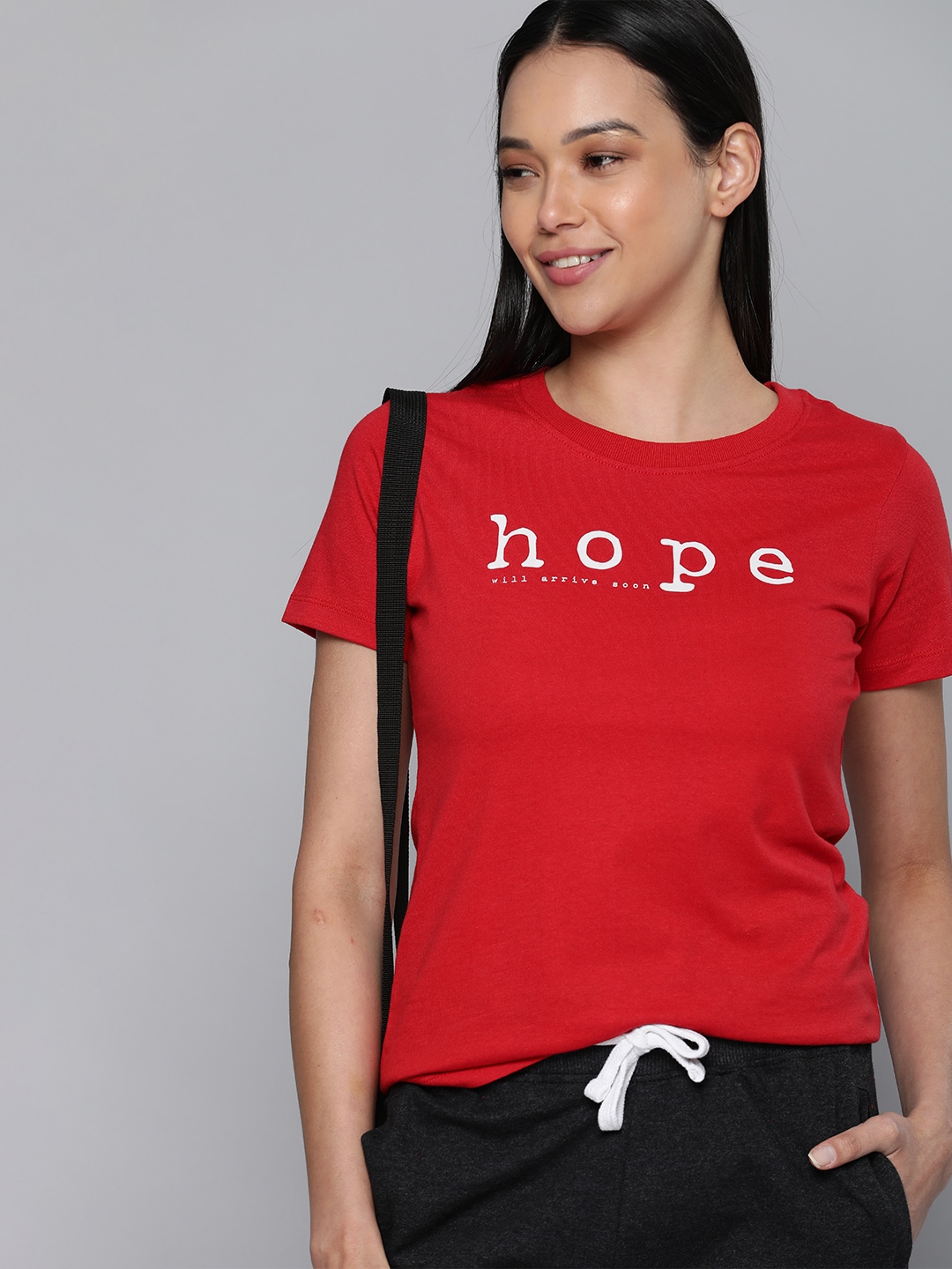 Kook N Keech Women Red Typography Printed Casual T-shirt